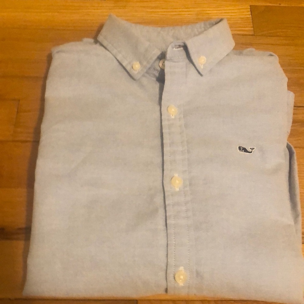 Vineyard and vines blue button down boys size M (12-14)